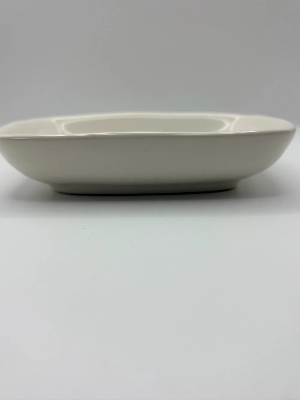Rae Dunn Cream Ceramic Trinket Dish with Bold Black Logo